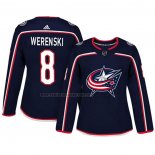 Camiseta Hockey Mujer Columbus Blue Jackets Zach Werenski Autentico Jugador Azul