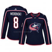 Camiseta Hockey Mujer Columbus Blue Jackets Zach Werenski Autentico Jugador Azul