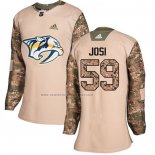 Camiseta Hockey Mujer Nashville Predators Roman Josi Autentico 2017 Veterans Day Camuflaje