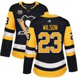 Camiseta Hockey Mujer Pittsburgh Penguins Scott Wilson 50 Anniversary Primera Premier Negro