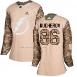 Camiseta Hockey Mujer Tampa Bay Lightning Nikita Kucherov Autentico 2017 Veterans Day Camuflaje