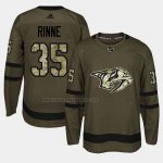 Camiseta Hockey Nashville Predators Pekka Rinne 2018 Salute To Service Verde Militar