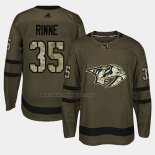 Camiseta Hockey Nashville Predators Pekka Rinne 2018 Salute To Service Verde Militar