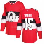 Camiseta Hockey Ottawa Senators Zack Smith Autentico 2017 100 Classic Rojo