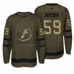 Camiseta Hockey Tampa Bay Lightning Jake Dotchin Salute To Service Verde Militar