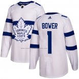 Camiseta Hockey Toronto Maple Leafs Johnny Bower Autentico 2018 Stadium Series Blanco