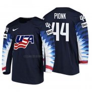 Camiseta Hockey USA Neal Pionk 2018 IIHF World Championship Jugador Negro