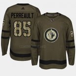 Camiseta Hockey Winnipeg Jets Mathieu Perreault 2018 Salute To Service Verde Militar