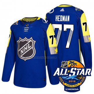 Camiseta Hockey 2018 All Star Tampa Bay Lightning Victor Hedman Autentico Azul