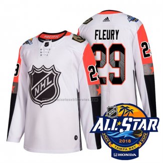 Camiseta Hockey 2018 All Star Vegas Golden Knights Andre Fleury Autentico Blanco