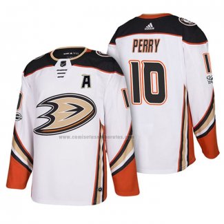 Camiseta Hockey Anaheim Ducks Corey Perry 2018 New Season Team Road Blanco