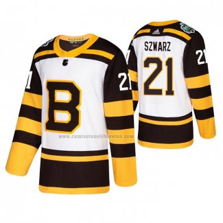 Camiseta Hockey Boston Bruins Jordan Szwarz 2019 Winter Classic Blanco