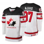 Camiseta Hockey Canada Connor Mcdavid 2018 IIHF World Championship Jugador Blanco