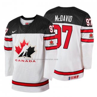 Camiseta Hockey Canada Connor Mcdavid 2018 IIHF World Championship Jugador Blanco