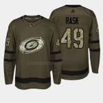 Camiseta Hockey Carolina Hurricanes Victor Rask 2018 Salute To Service Verde Militar