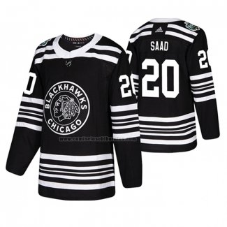 Camiseta Hockey Chicago Blackhawks Brandon Saad 2019 Winter Classic Negro