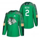 Camiseta Hockey Chicago Blackhawks Duncan Keith 2018 Dia de San Patricio Verde