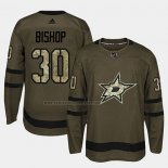 Camiseta Hockey Dallas Stars Ben Bishop 2018 Salute To Service Verde Militar