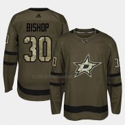 Camiseta Hockey Dallas Stars Ben Bishop 2018 Salute To Service Verde Militar