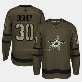 Camiseta Hockey Dallas Stars Ben Bishop 2018 Salute To Service Verde Militar