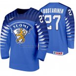 Camiseta Hockey Finlandia Eetu Luostarinen Segunda 2020 IIHF World Championship Azul