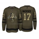 Camiseta Hockey Florida Panthers Derek Mackenzie 2018 Salute To Service Verde Militar