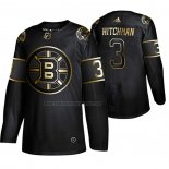 Camiseta Hockey Golden Edition Boston Bruins Lionel Hitchman Retired Jugador Autentico Negro