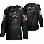Camiseta Hockey Golden Edition Calgary Flames Mike Vernon Retired Jugador Autentico Negro