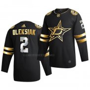 Camiseta Hockey Golden Edition Dallas Stars Jamie Oleksiak Limited Autentico 2020-21 Negro