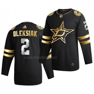Camiseta Hockey Golden Edition Dallas Stars Jamie Oleksiak Limited Autentico 2020-21 Negro