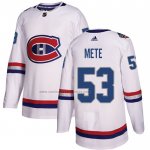 Camiseta Hockey Montreal Canadiens Victor Mete Autentico 2017 100 Classic Blanco