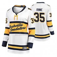 Camiseta Hockey Mujer Nashville Predators Pekka Rinne Breakaway Jugador 2020 Winter Classic Blanco
