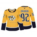 Camiseta Hockey Mujer Nashville Predators Ryan Johansen Autentico Jugador Amarillo