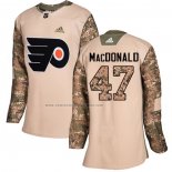 Camiseta Hockey Mujer Philadelphia Flyers Andrew Macdonald Autentico 2017 Veterans Day Camuflaje