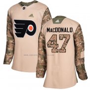 Camiseta Hockey Mujer Philadelphia Flyers Andrew Macdonald Autentico 2017 Veterans Day Camuflaje