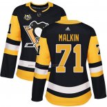 Camiseta Hockey Mujer Pittsburgh Penguins Evgeni Malkin 50 Anniversary Primera Premier Negro