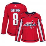 Camiseta Hockey Mujer Washington Capitals Alex Ovechkin Primera Autentico Jugador Rojo