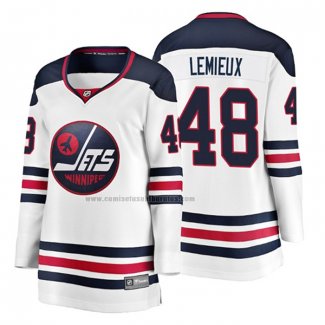 Camiseta Hockey Mujer Winnipeg Jets Brendan Lemieux Heritage Breakaway Blanco