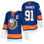 Camiseta Hockey New York Islanders John Tavares Autentico Primera Captain 2018 Azul