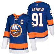 Camiseta Hockey New York Islanders John Tavares Autentico Primera Captain 2018 Azul