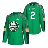Camiseta Hockey New York Islanders Nick Leddy 2018 Dia de San Patricio Verde