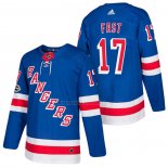Camiseta Hockey New York Rangers Jesper Fast Autentico Primera 2018 Azul