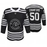 Camiseta Hockey Nino Chicago Blackhawks Corey Crawford Premier Alterno Negro