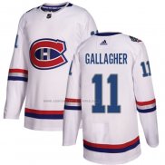 Camiseta Hockey Nino Montreal Canadiens Brendan Gallagher Autentico 2017 100 Classic Blanco