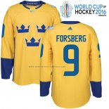 Camiseta Hockey Suecia Filip Forsberg Premier 2016 World Cup Amarillo