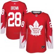 Camiseta Hockey Toronto Maple Leafs Connor Brown Canada Autentico Rojo