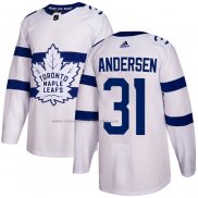 Camiseta Hockey Toronto Maple Leafs Frederik Andersen Autentico 2018 Stadium Series Blanco