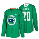 Camiseta Hockey Vancouver Canucks Brandon Sutter New Season Practice Verde