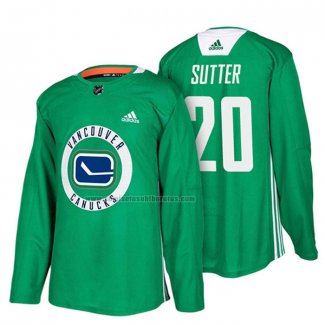 Camiseta Hockey Vancouver Canucks Brandon Sutter New Season Practice Verde