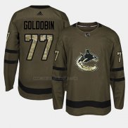 Camiseta Hockey Vancouver Canucks Nikolay Goldobin 2018 Salute To Service Verde Militar